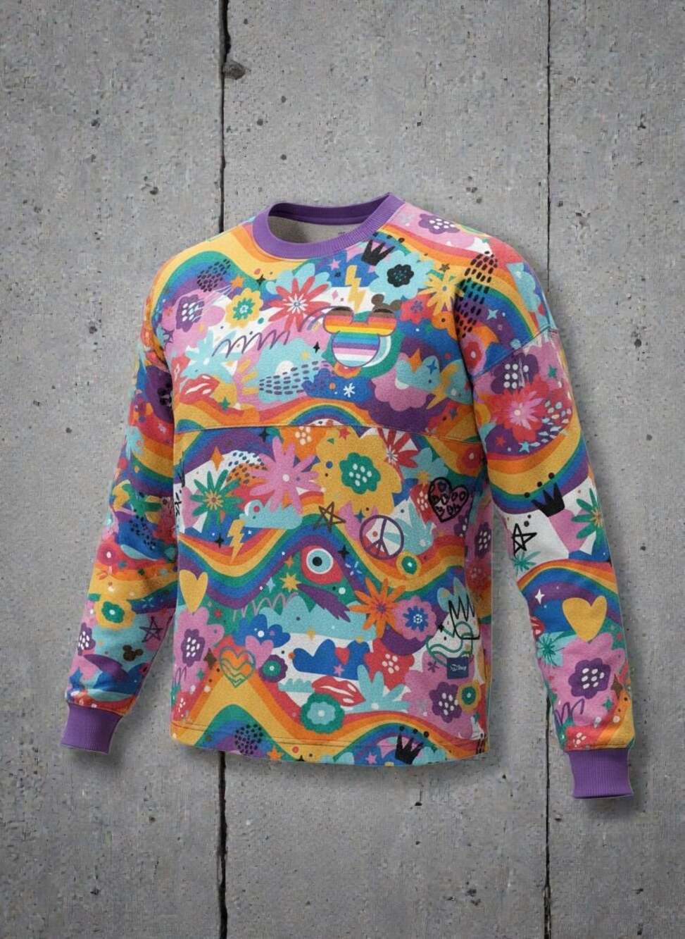 Disney Pride Collection Spirit Jersey Mickey Mouse Rainbow  Print Size XS